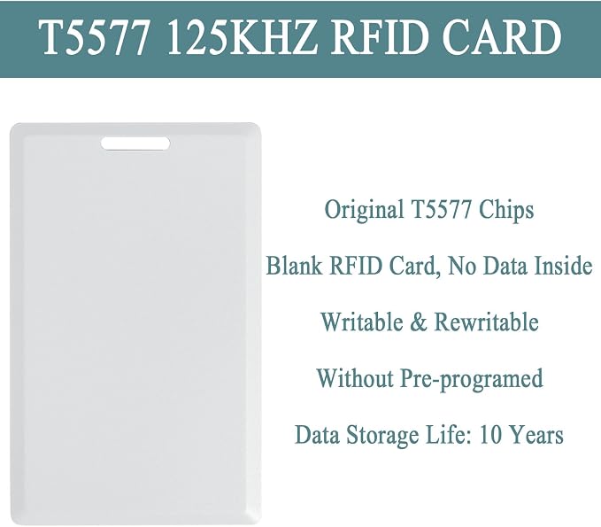 12 PCS T5577 Thick Smart Cards, Contactless 125khz RFID Rewritable Proximity - Image 3