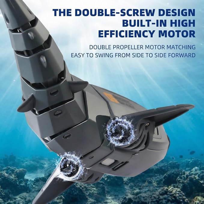Remote Control Shark Pool with HD Underwater Camera, 2.4G Electric RC Fish Boat - Image 5