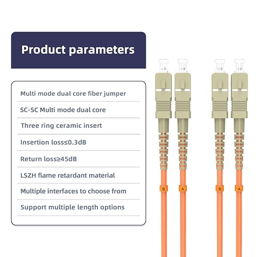 OM1 SC/UPC to SC/UPC Fiber Patch Cable 75M/246FT Multimode Duplex 62.5/125μm - Image 4