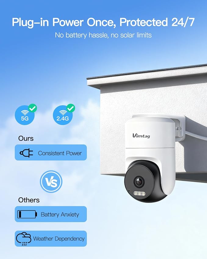 VIMTAG 2.5K 4MP Outdoor Security Camera, Pan/Tilt WiFi Home CCTV Camera - Image 4