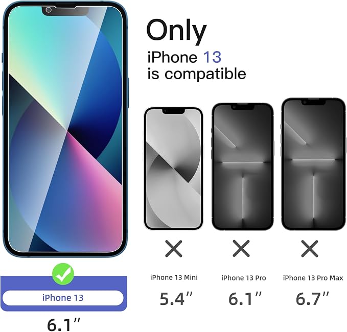 NEW'C 3x Privacy for iPhone 13 Screen Protector+ 3x Camera Lens Protector - Image 2
