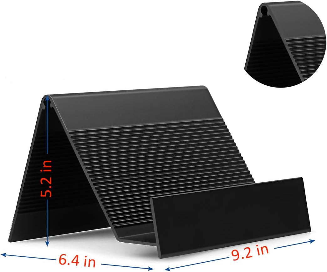 Business Card Holder Aluminum Business Card Display Stand Desktop Organizer, High-end New Series (Black) 2 Pack