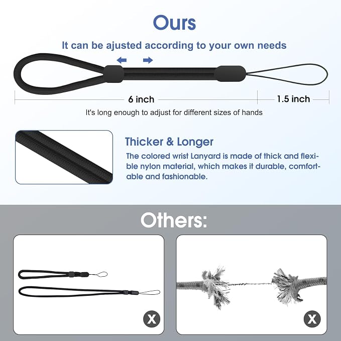 FrgKbTm Hand Wrist Strap Lanyard, Adjustable Nylon Colorful - Image 7