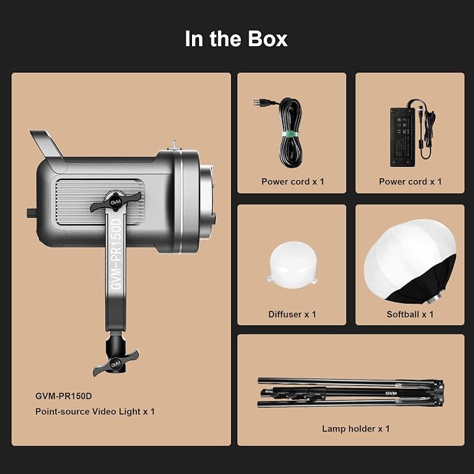 GVM 150W Video Light Kit, 2700K-7500K Continuous Lighting - Image 7