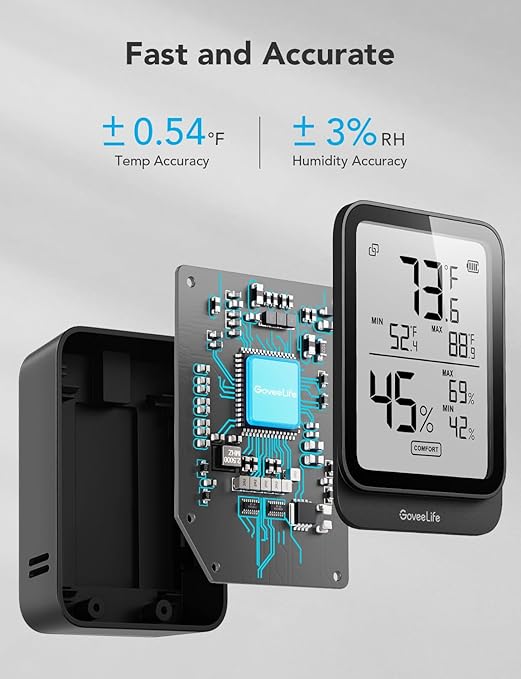GoveeLife Hygrometer Thermometer H5104 2Pack, Remote LCD Digital Hygrometer - Image 3