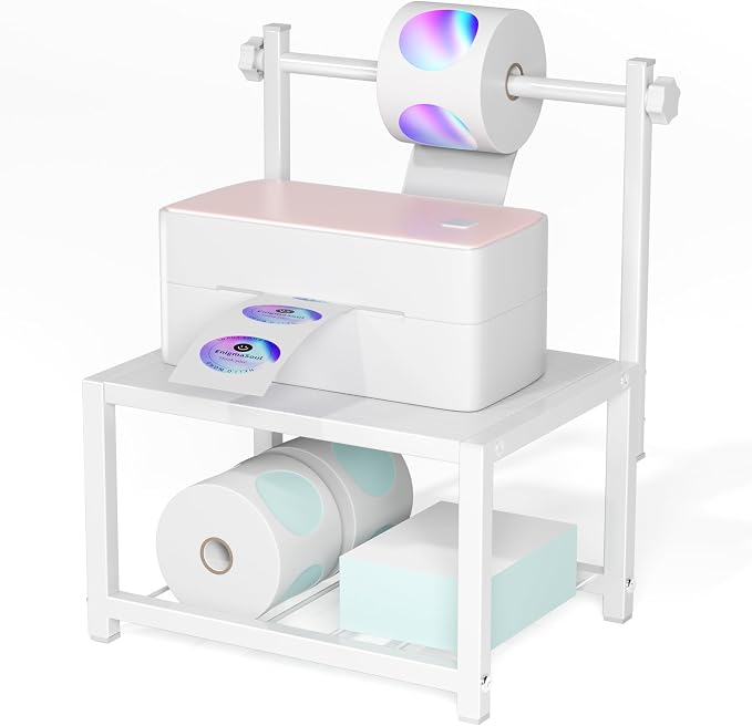 Label Holder for Rolls and Fan-Fold Labels, Sturdy Thermal Sticker Holder for by EnigmaSoul