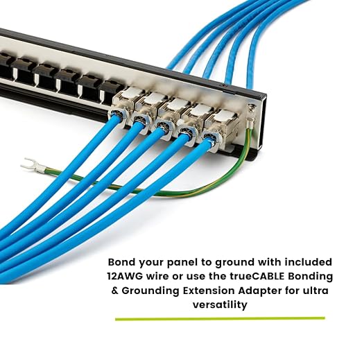 TRUE CABLE Cat6A Shielded 12-Port Blank Toolless Modular Keystone Patch Panel - Image 7