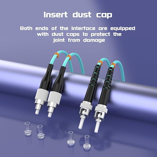 OM3 FC/UPC to ST/UPC Fiber Patch Cable 2.5Meters 8ft 10BG Multimode Duplex - Image 5
