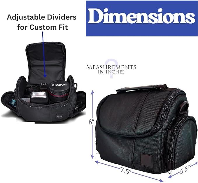 eCostConnection Medium Camera Bag Case – Soft Padded Camera Equipment Bag - Image 8