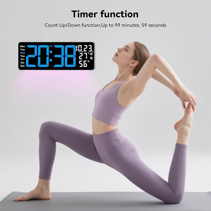 Digital Wall Clock Large Display, 17.3" Digital Clock - Image 6