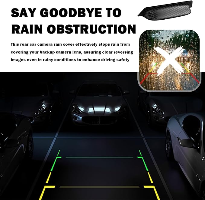 2PCS Backup Camera Rain Shield, Carbon Fiber Backup Camera - Image 6