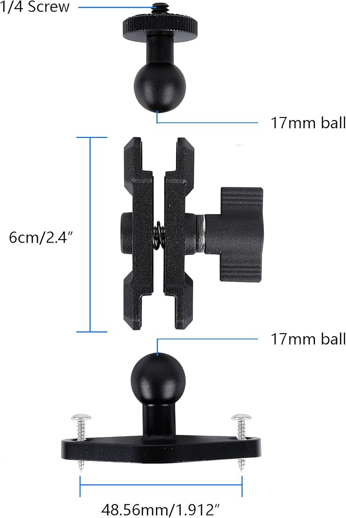 Aluminum 1/4"-20 Mount with Drill Plate Base - Image 2
