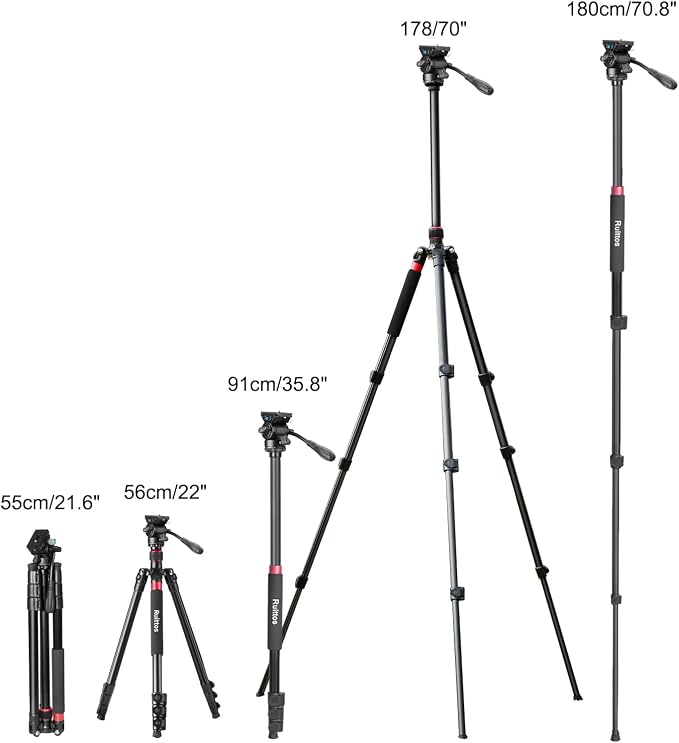 Camera Tripod, Aluminum Heavy Duty Tripod - Image 4