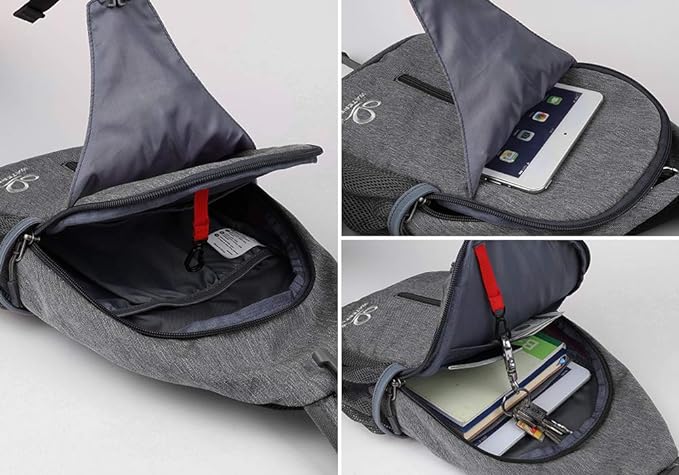 WATERFLY Crossbody Sling Backpack Sling Bag Travel Hiking Chest Bags Daypack - Image 3