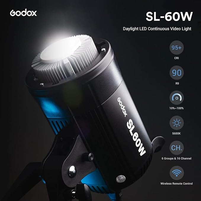 Godox SL-60W SL60W Daylight Led Video Light, 5600K Bright Studio Led Light - Image 2
