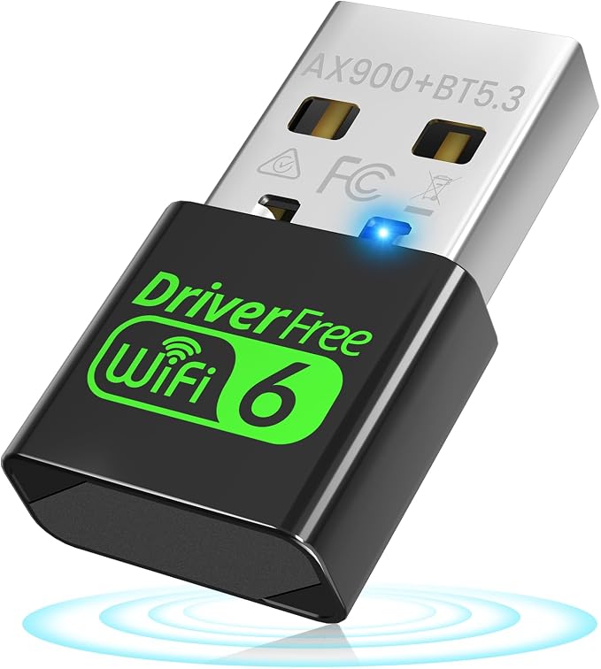 USB WiFi 6 Adapter for PC Desktop & Laptop, 900Mbps Dual Band 2.4/5GHz by Auscoumer