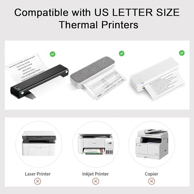 300 Sheets Thermal Printer Paper Continuous Folded 8.5 x 11 Inches US Letter - Image 4