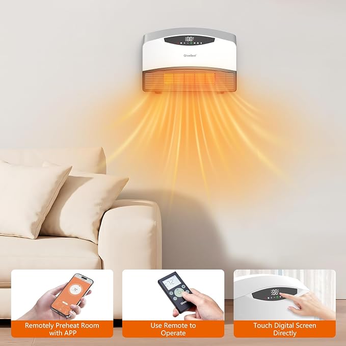GiveBest Smart Wall Heater, 1500W Electric PTC Space Heaters - Image 8