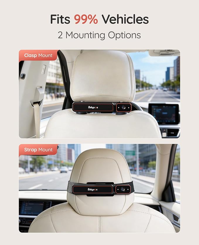 Babyvue Wireless Baby Car Camera, 5.2" Display, 1080P HD IR Night Vision - Image 8