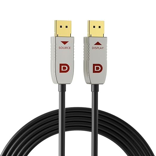RUIPRO DisplayPort Cable 1.4, 8K Fiber Optic DP Cable 33ft, Supports 32.4Gbps by RUIPRO-ProfessionalQualityVideoandAudioYouCanSeeandHear