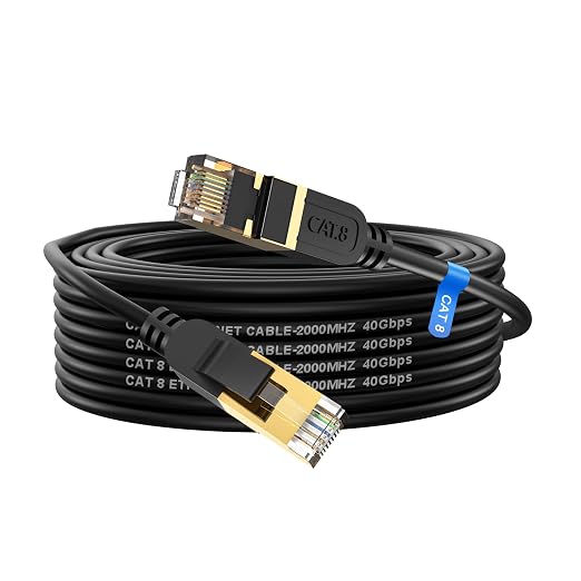 Cat 8 Long Ethernet Cable, 35FT High Speed Heavy Duty 26AWG Cat8 LAN Network by Unknown