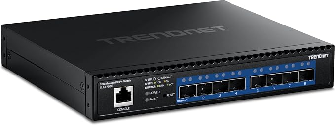 TRENDnet 8-Port 10G Layer 2 Managed SFP+ Switch, 8 x 10G SFP+ Ports, Web-Based by TRENDnet