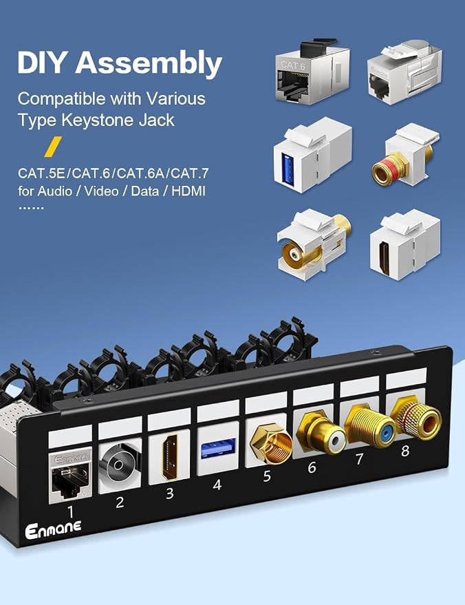 Patch Panel 8 Port Blank Keystone Patch Panel STP&UTP Compatible - Image 2