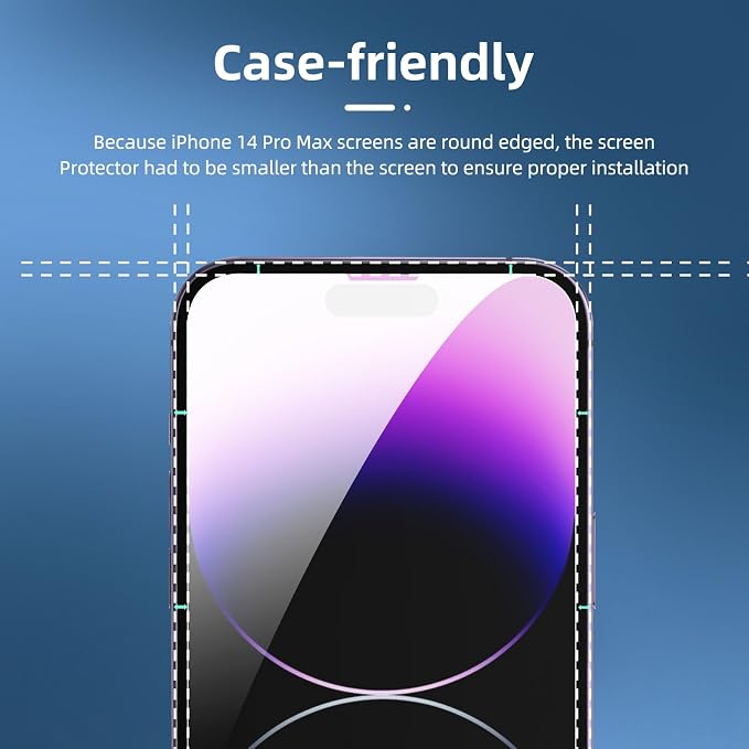 NEW'C 3x for iPhone 14 Pro Max Screen Protector+ 3x Camera Lens Protector - Image 3