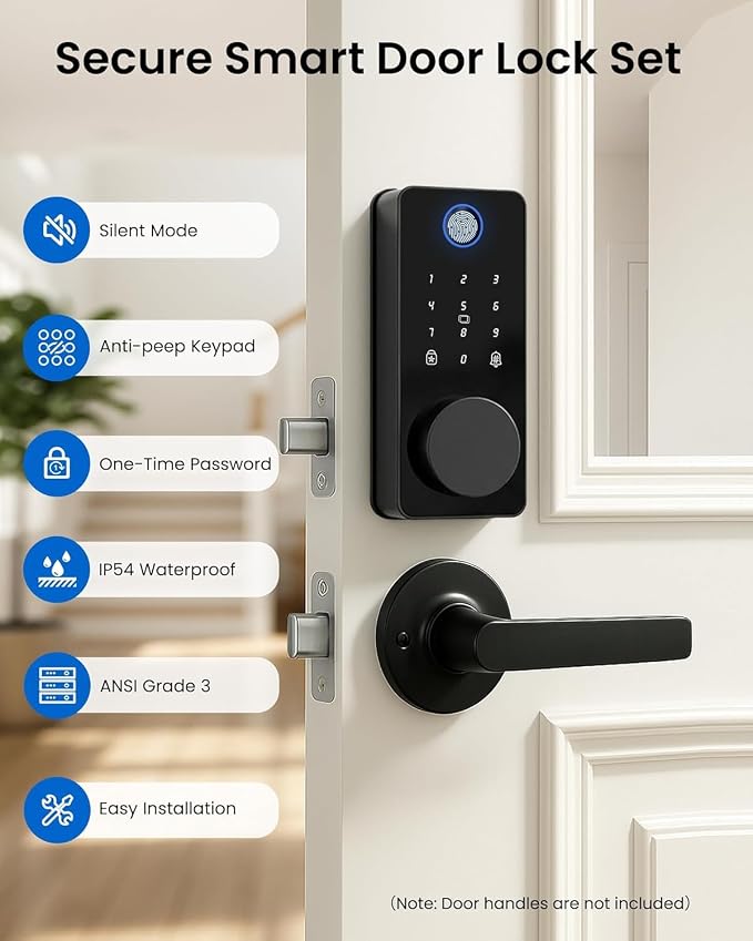 Smart Door Lock, Fingerprint Keyless Entry Door Lock Front Door App Control - Image 5
