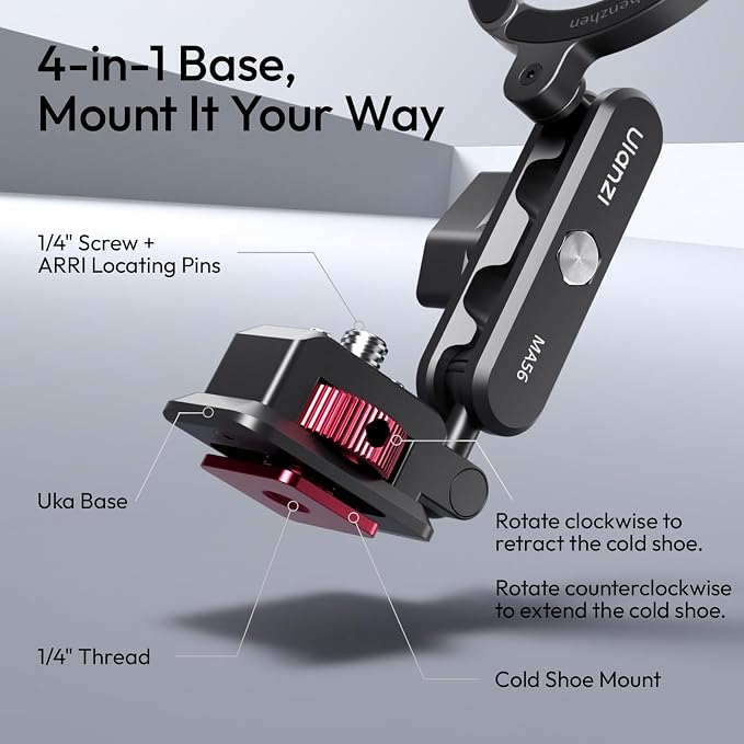 ULANZI Aluminum Magnetic Phone Tripod Mount, MA56 Camera Phone Mount w 1/4'' - Image 7