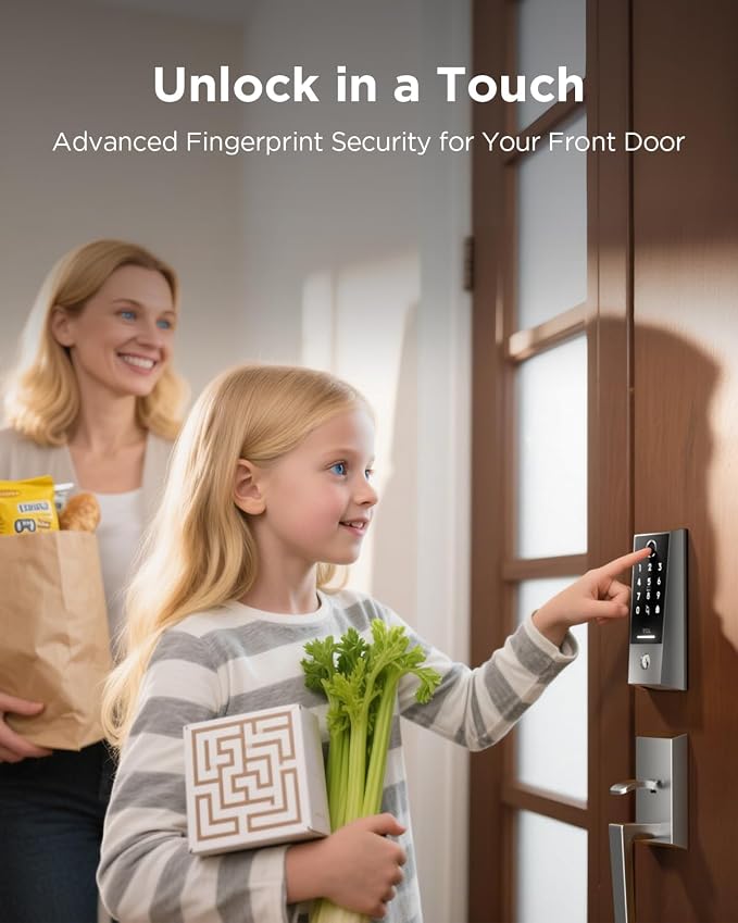 TCL Smart Lock D2 Plus, Fingerprint Keyless Entry Door Lock, Touchscreen Keypad - Image 2