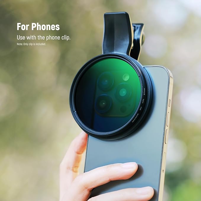 NEEWER 67mm Phone Filter Clamp, Adjustable Threaded Filter Clip Mount Compatible - Image 5