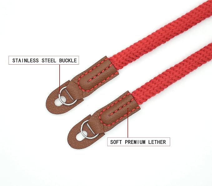 Camera Rope Strap 100cm Soft Cotton Camera Strap Vintage Neck Shoulder Belt - Image 3