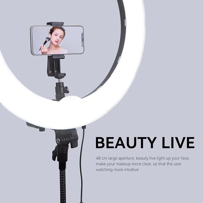Ring Light Kit 18" 55W 5500k dimmable LED Light, 70inch Foldable Stand - Image 8