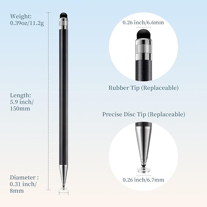 ChaoQ 2-in-1 Stylus Pen for Touchscreen, 6 High Sensitivity Stylus - Image 2