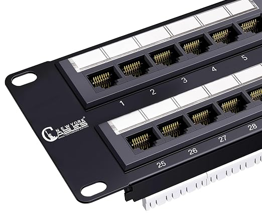 Newyork Cables 48 Port Cat6A Patch Panel, 10Gb Ethernet, 2U 19-Inch Rack or by NewYorkCables