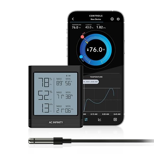 AC Infinity Temperature Humidity VPD Smart Hygrometer B1 by ACInfinity