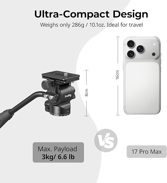 SmallRig CH10 Tripod Fluid Head, Compact Video Head - Image 6