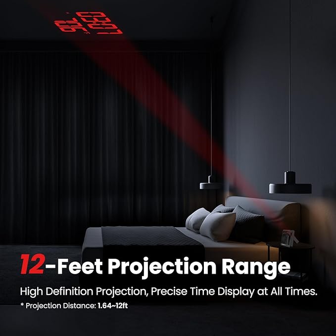 Newentor Projection Alarm Clock, Projection Clock - Image 3