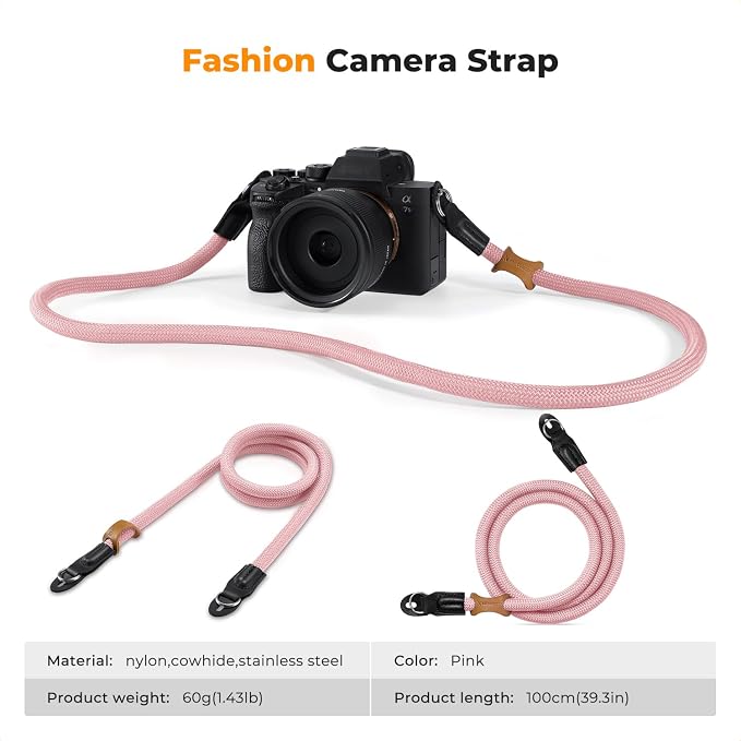 K&F CONCEPT Camera Neck Strap, 100cm Nylon Rope Camera Shoulder Strap - Image 7