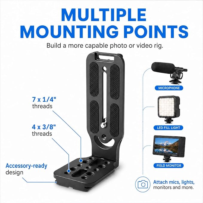 DSLR Camera L-Bracket, Vertical & Horizontal Switching Quick Release Plate - Image 7