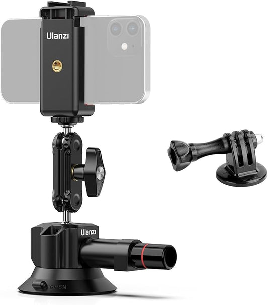 UURig SC-01 Suction Mount 3" for Vlogging Action Camera Car w Smartphone Clamp by UURig
