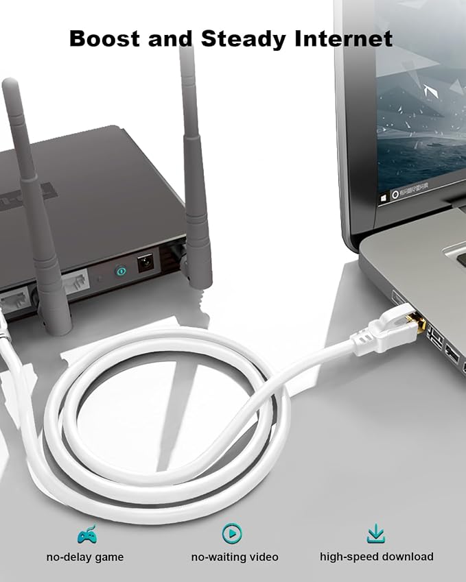 Yauhody CAT 8 Ethernet Cable, 6ft Ultra High Speed 40Gbps 2000MHz SFTP CAT8 - Image 6