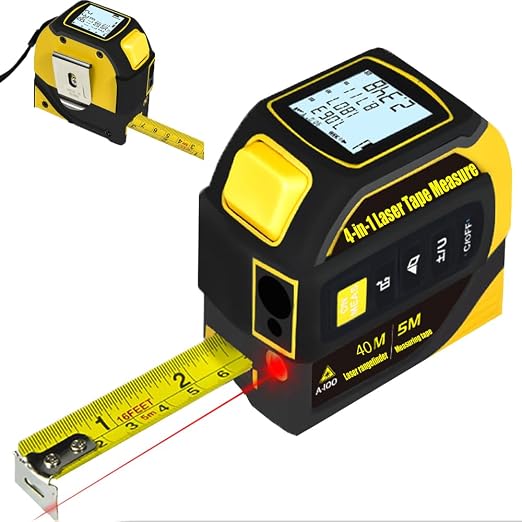tape measure 4-in-1 laser Digital Measuring Tape & 40m/131ft Laser Distance by TSTQH
