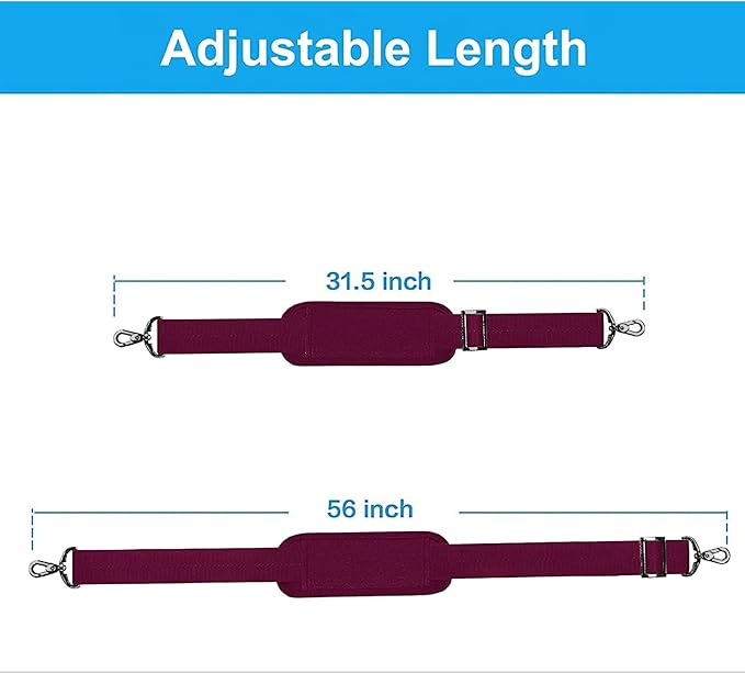 MOSISO 56 inch Shoulder Strap, Adjustable Thick Soft Universal Replacement - Image 3