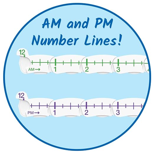 hand2mind Advanced NumberLine Clock, Learn to Tell Time, Analog Clock - Image 3