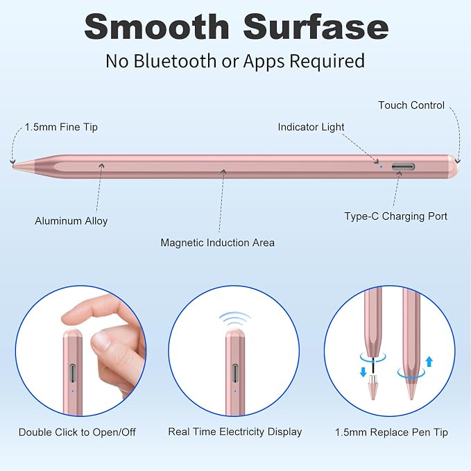 Stylus Pen for iOS&Android Touch Screens, Active Pencil for Samsung, Smart - Image 5