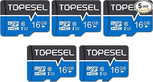 TOPESEL 16GB Micro SD Card 5 Pack Memory Cards by TOPESEL