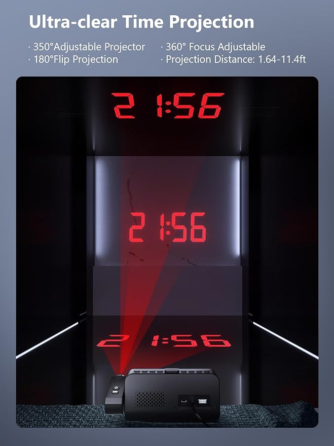 Projection Alarm Clock, Digital Clock - Image 3