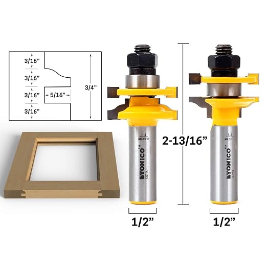 YONICO Router Bits Set Rail and Stile 2 Bit Junior Ogee 1/2-Inch Shank 12271 - Image 2
